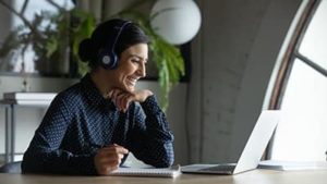 woman showing benefits of virtual trade shows